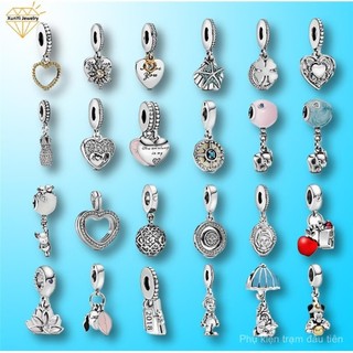 Hàng giao ngay [2024] Vòng tay bạc S925 thời trang Panjia / Vòng tay DIY hạt rời yên tĩnh / Mặt dây chuyền