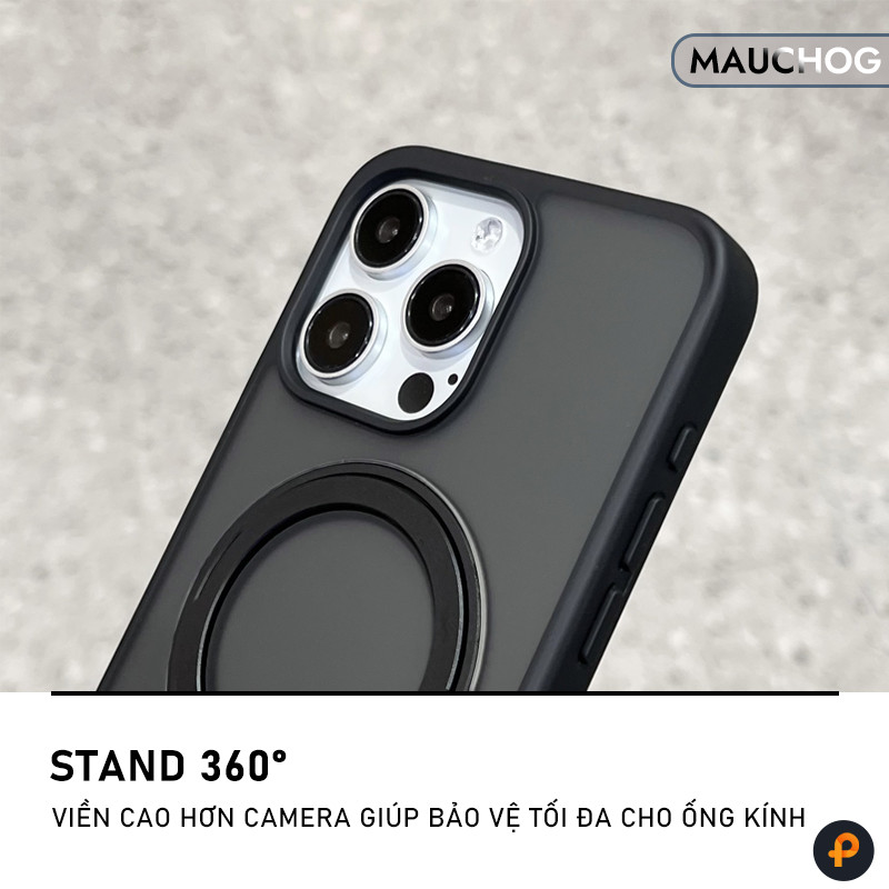 Ốp Lưng Trong Suốt Tích Hợp Giá Đỡ Xoay 360 Độ Cho Điện Thoại iPhone 17 Pro Max 16 15 14 13 12