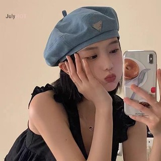 Julyhot Cổ Điển Denim Mũ Nồi Retro Thường Ngày Xuân Hè Bóng Họa Sĩ Mũ Bảng Chữ Cái Hàn Quốc INS Mũ Nồi Xanh Hợp Thời Trang Mũ Nữ Massivedeals