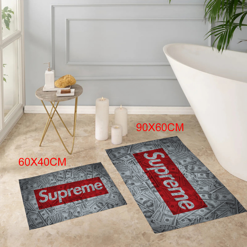 Thảm chống trượt giả Cashmere Supreme Logo Thích hợp cho phòng khách Phòng ngủ