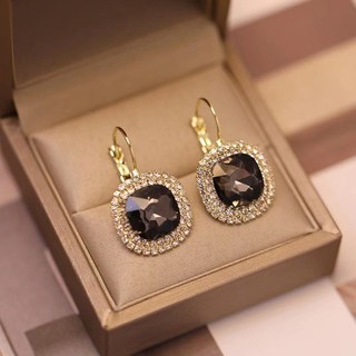 ❣️Nhẹ Sang Trọng Cao Cấp Retro Bông Tai Đen Cam Hồng Pha Lê Sang Trọng Bông Tai Khóa Tai Tinh Tế