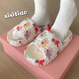 Xixitiao Dép Xăng Đan Mùa Hè Dành Cho Nữ Hình Gấu Hoạt Hình Dễ Thương Với Đế Eva Mềm Mại