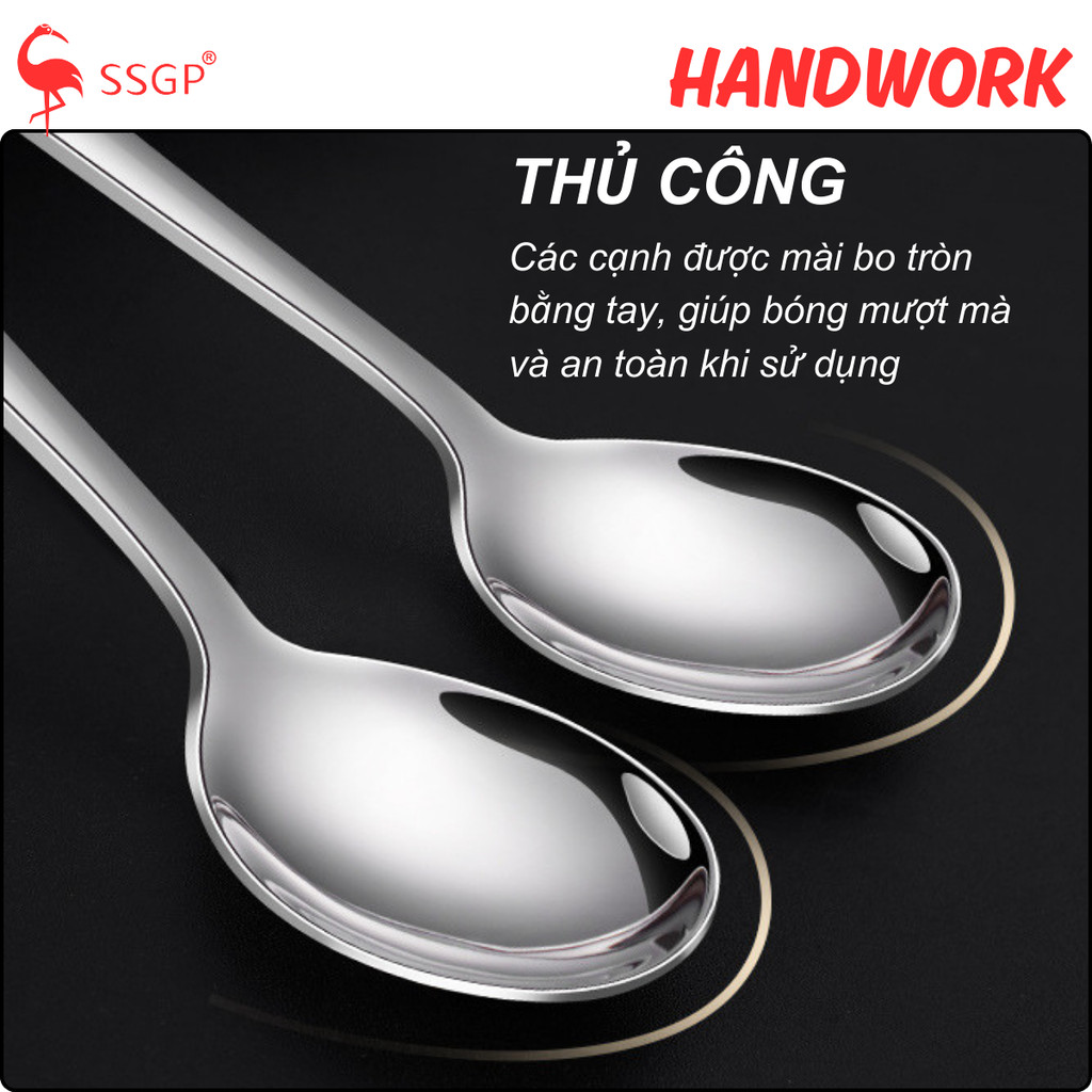 Muỗng ăn cán dài Inox 316 Frankfurt SSGP - Thìa inox, muỗng inox cao cấp, muỗng ăn inox 304