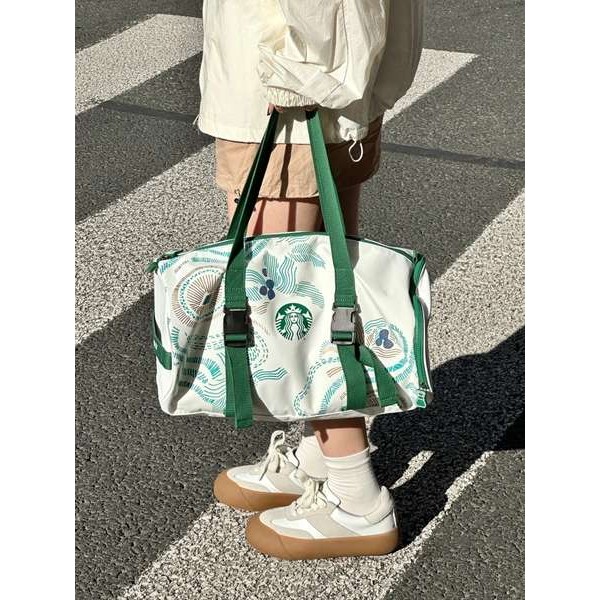 Túi đựng điện thoại di động Starbucks Bean Journey 2023 Star Chaser Túi tập thể dục chéo di động Túi vải nữ thần cổ điển Túi Tote