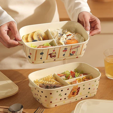 Hộp cơm trưa bằng gốm Hộp Bento Hộp đựng đồ ăn trưa bằng gốm Hộp Bento Hộp đựng đồ ăn trưa chia kín Hộp giữ tươi Hộp đựng Bento Hộp chia ngăn Bảo quản Hộp Salad Hộp cơm trưa cách nhiệt Bát cơm cách nh