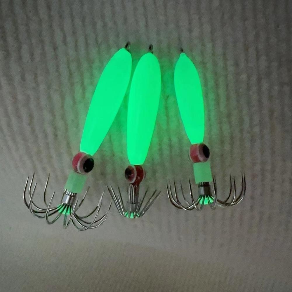 AWNGD 10 Mồi Bạch Tuộc, 13g-89g Tay Cá Mực Móc Mắt Cá, Phong Cách Dạ Quang Mô Phỏng Gỗ Tôm Mồi Câu Cá
