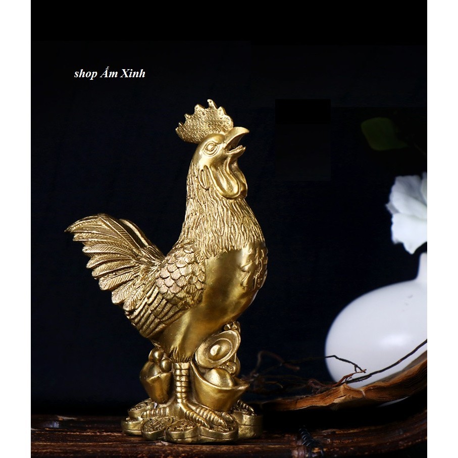 TƯỢNG GÀ TRỐNG BẰNG ĐỒNG NGUYÊN CHẤT