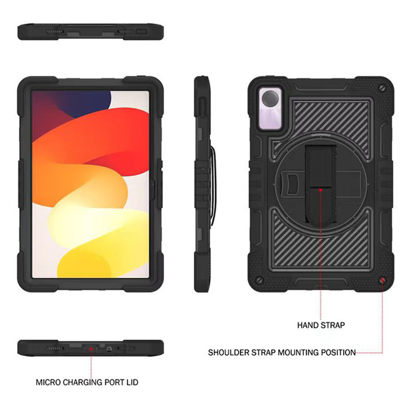 Ốp Chống Sốc Hạng Nặng Cho Redmi Pad SE 11 2023 Redmi Pad 10.61 360° Vỏ máy tính bảng có dây đeo tay xoay