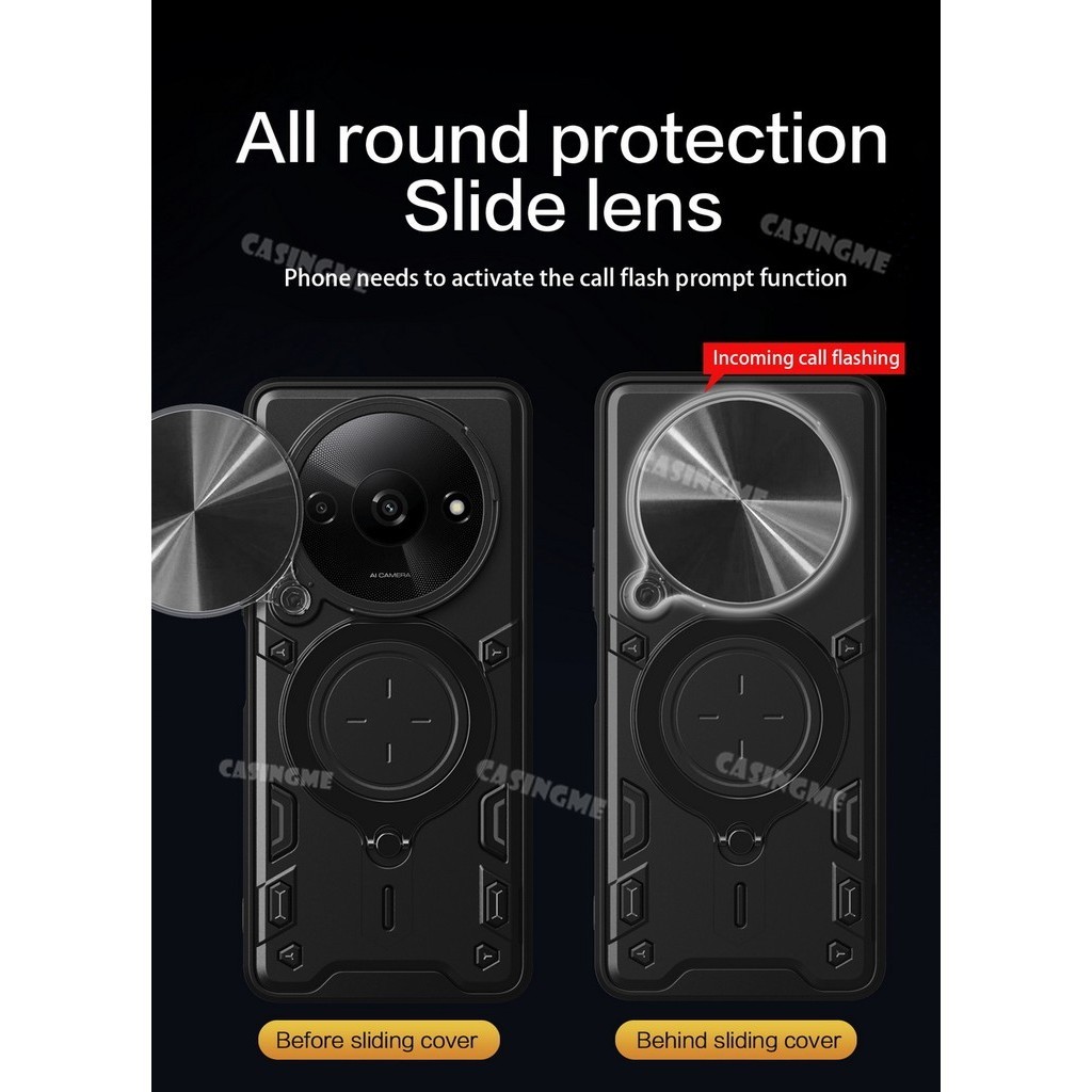 Redmi A3 2024 Giáp Chống Sốc Đẩy Kéo Camera Bảo Vệ Dành Cho Redmi A3 A2 A1 RedmiA3 A 1 2 3 + Plus 4G 5G 2024 Ốp Lưng Xe Ô Tô Vỏ Vòng Từ Tính Ốp Lưng Vỏ Điện Thoại