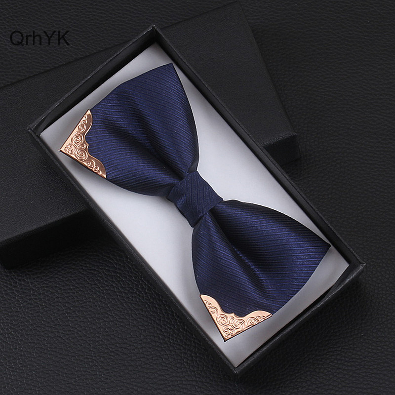 Nhà Máy Thời Trang Nam Nơ Kim Loại Chắc Chắn Cao Quý Cổ Điển Polyester Nơ Nữ Cổ Áo Dự Tiệc Cung Cấp QrhYK
