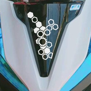 Lookshow Xe Máy Mặt Trước Fender Dán Sửa Đổi Tổ Ong Gear Phản Quang Decal Chống Thấm Nước D9U6