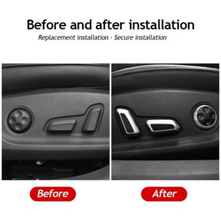 Lookshow 6 Cái Nút Điều Chỉnh Ghế Ô Tô Nút Công Tắc Nắp Núm Viền Trang Trí Dành Cho Xe Audi A3 A4 A4L B8 A5 A6 A6L C6 C7 A7 Q3 Q5 Q5L Phụ Kiện R7U9