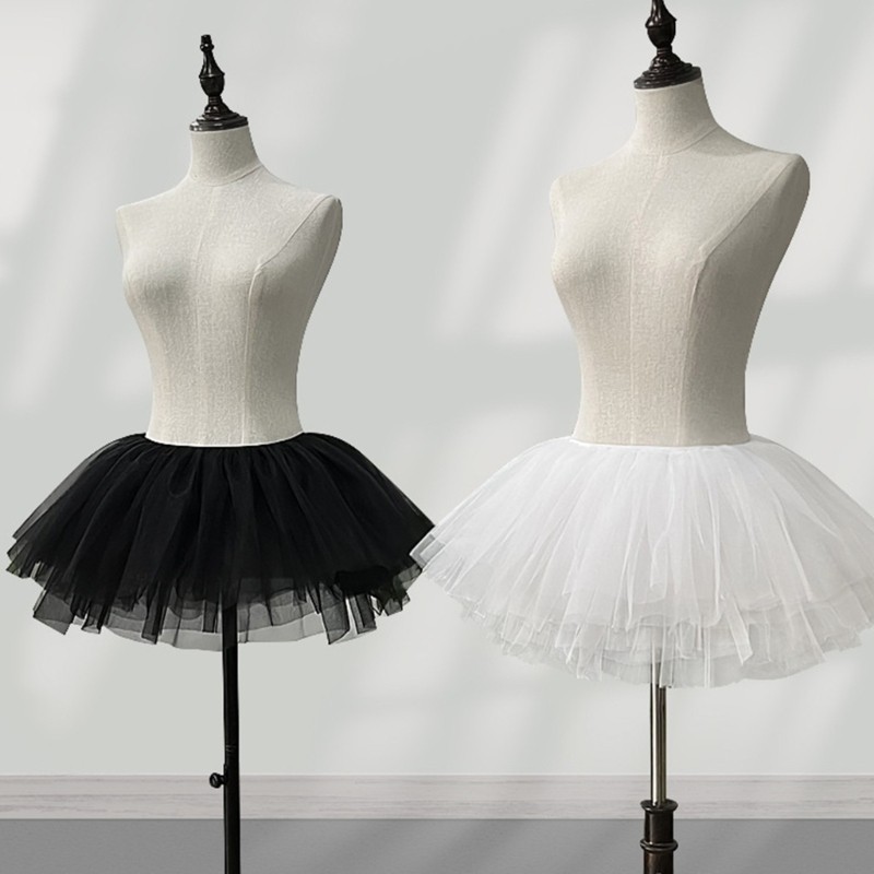 Da Nữ Ngắn Váy Tuyn 1950 6 Lớp 28cm Tutu Xếp Ly Váy Petticoat Crinoline Hoopless Chiều Dài Ngắn Underski