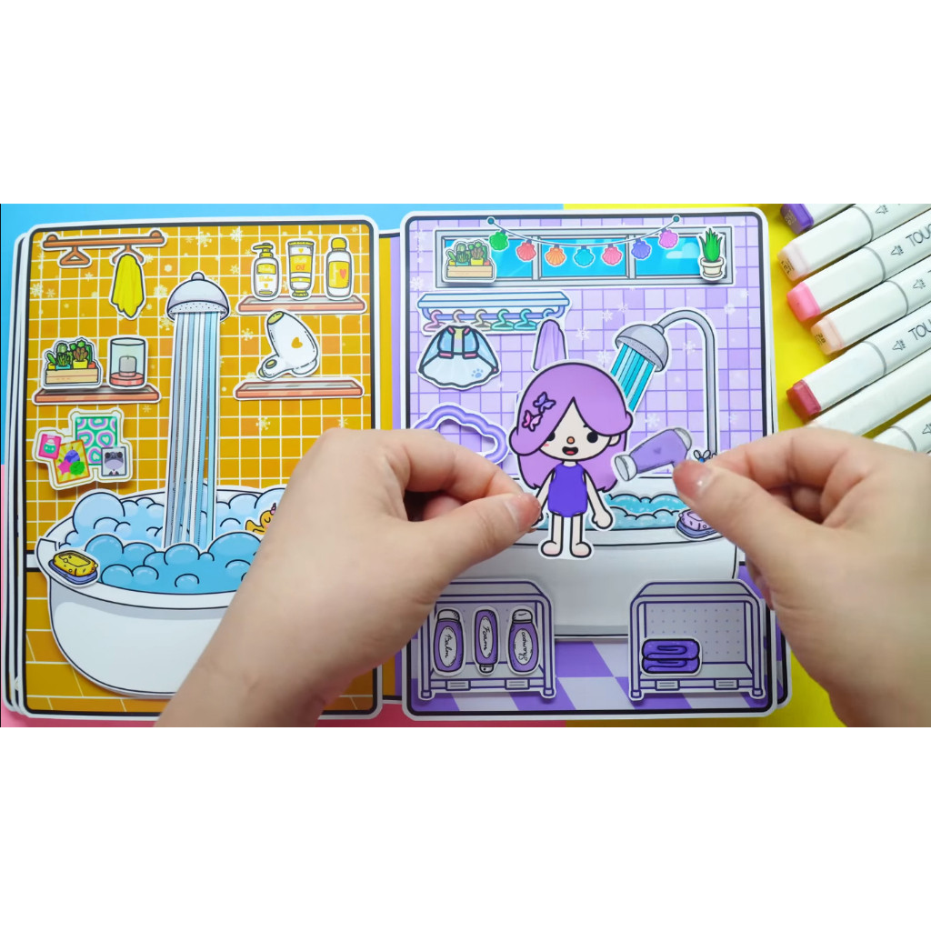 đồ chơi cho bé gái đồ chơi kuromi cô tiên xanh Ngôi nhà của bé Purple vs Orange In Quiet Book