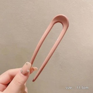 [COD] Kẹp tóc phong cách Trung Quốc NOOKSTORY, Kẹp tóc hình chữ U PVC phong cách Trung Quốc, Thiết kế hình chữ U nhiều màu đơn giản Đầu thịt viên hiện vật nữ
