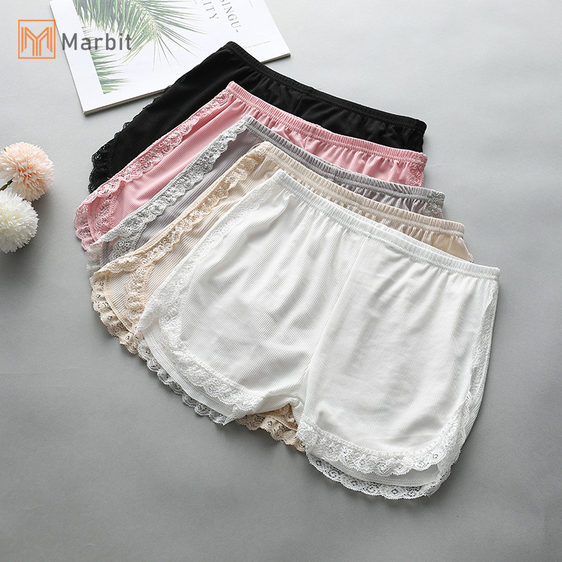Marbit 1 Quần short ren nữ an toàn, co giãn, ngọt ngào, đáy mỏng, mặc nhà mùa xuân hè