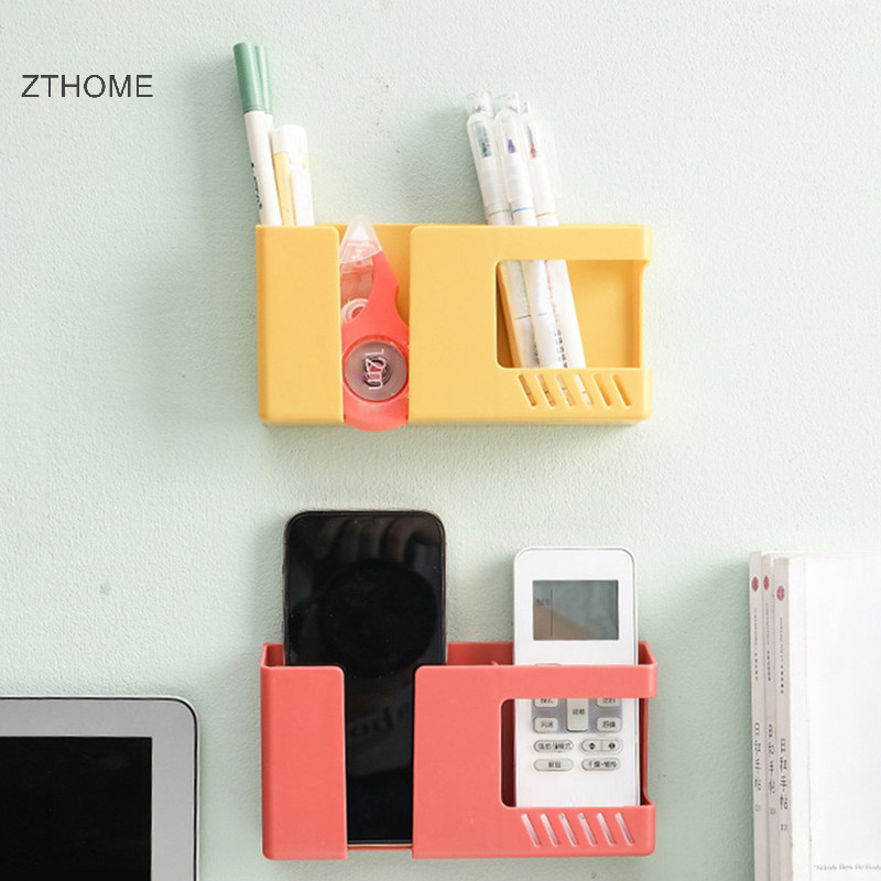 Zthome 2 Trong 1 Điện Thoại Di Động Treo Tường Điều Khiển Từ Xa Hộp Bảo Quản al Punch-free Giá Để Đồ Mảnh Vỡ Tường Lưu Trữ Giá Đỡ HOT
