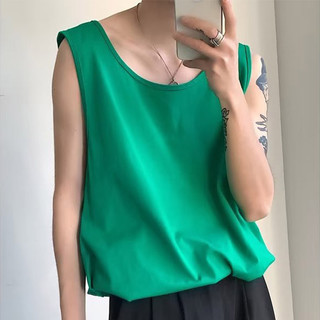 Áo vest nam Gksss thanh niên Mỹ không tay mùa hè mới dáng rộng giản dị áo vest trắng