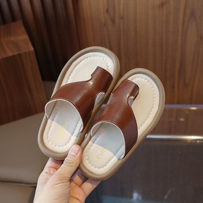 sandal bé gái dép lê xỏ ngón cho bé trai da PU bóng mềm êm chân chống trượt QCCC full box có size đại MG Baby 7705