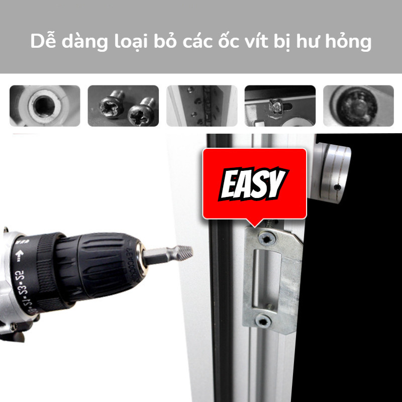 Dụng Cụ Nhổ Vít Hai Đầu, Bộ Nhổ Vít Gãy Đầu, Dụng Cụ Nhổ Răng Trượt Vít Hai Đầu,Loại Bỏ Các Ốc Vít Bị Hư Hỏng
