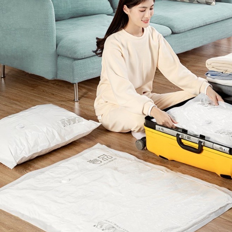 Túi Lưu Trữ Chân Không, Túi Nén Du Lịch Có Thể Lưu Lại Không Gian Với Máy Bơm,Chống Ẩm Bảo Quản Chăn Ga Gối Túi