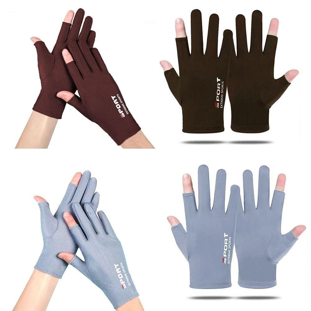 Găng tay chống nắng thoáng khí HOBBYIN, mỏng co giãn, chống trơn trượt cho lái xe đạp, chạy bộ mùa hè