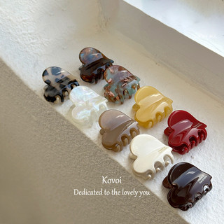 Kẹp tóc cá mập nhỏ Acetate họa tiết tình yêu, kẹp nửa tóc, phụ kiện tóc Hàn Quốc Kovoi