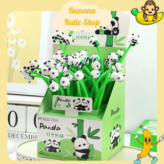 [Mực Đen] Bút Bi Silicon Thân Mềm Panda Lúc Lắc, Bút Bi Mực Gel Khô Nhanh, Mực Đều, Nét Chữ Đẹp