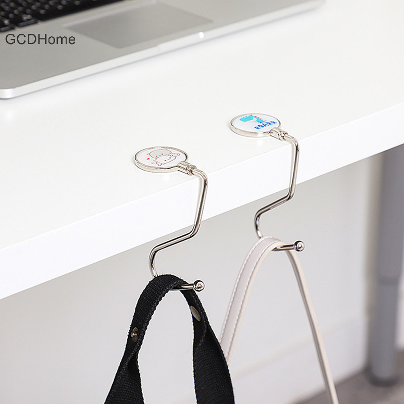 Gcdhome 1 Túi Gấp Di Động Móc Treo Ví Túi Xách Có Thể Gập Lại Móc Bàn Nữ Túi Xách Người Tổ Chức Văn Phòng Bàn Bên Móc HOT
