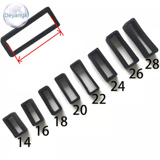 Deyangk 7 Kích Thước Đen Dây Đeo Đồng Hồ Silicon Giữ Vòng Vòng Cao Su Khóa Vòng 14-26mm VN