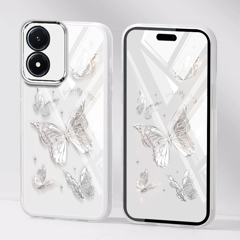 Ốp Điện Thoại YBD INS Style Cho Vivo Y05 Y11D Y21 Y11 Y03 Y18 Y18E Y02S Y17S Y16 Y35 Y56 5G Y78 Y78 + Y36 Y78 + Y28 Y100 Vỏ Bướm Niche Được Trang Bị Bảo Vệ Ống Kính
