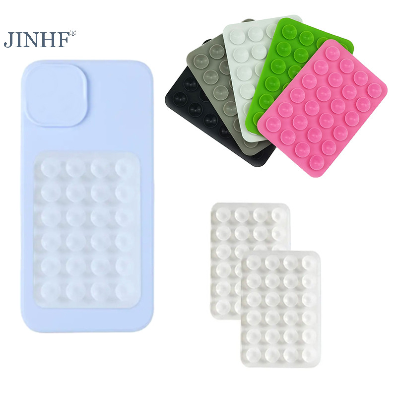 Jinhf Tấm Hút Silicon Trong Suốt Cho Điện Thoại Cố Định Hút Cốc Hút Lưng Dính Cao Su Silicon Hút Miếng Lót Cho Tấm Cố Định HOT
