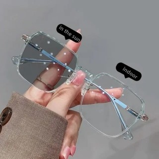 Kính đọc sách đa tiêu đề tiến bộ 3 trong 1 Photochromic Chống ánh sáng xanh nhìn xa và gần Kính cận thị dành cho nữ Kính râm ngoài trời chống tia cực tím