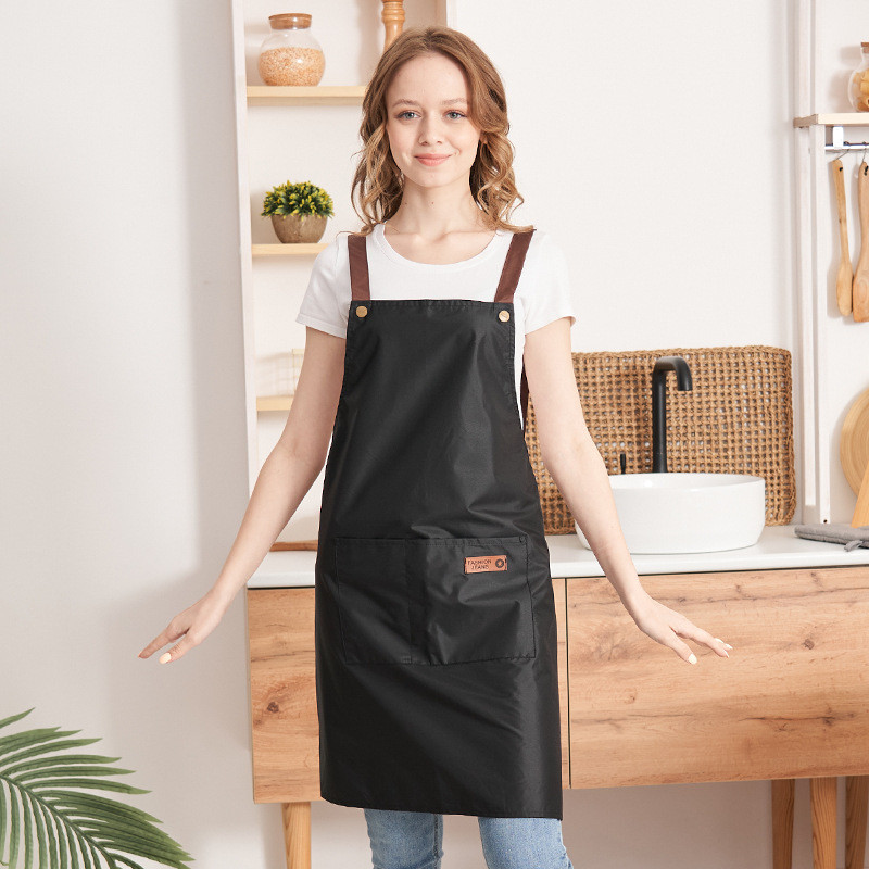 Tạp Dề Thời Trang Bếp Chống Thấm Nước Và Chống Dầu，Phiên bản Hàn Quốc của đai lưng được in logo，Quần yếm tạp dề