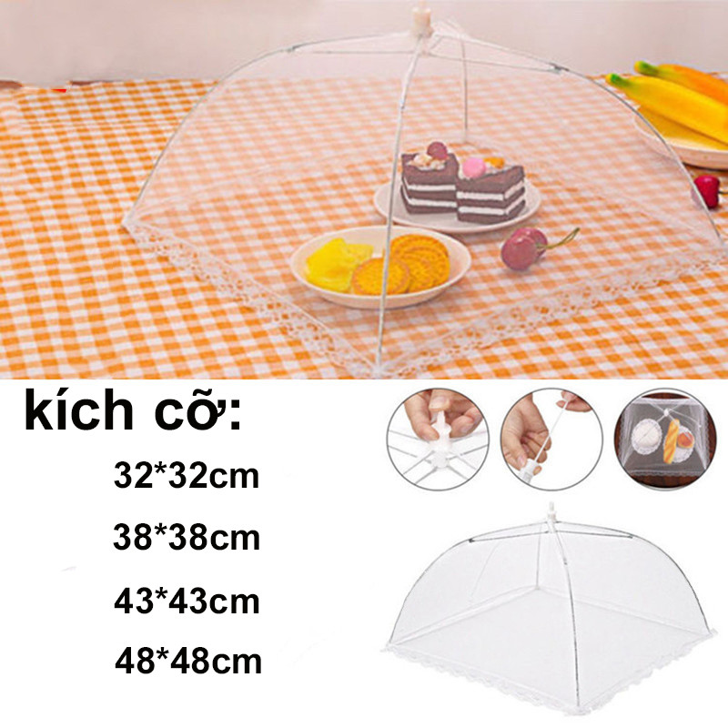 Lồng bàn đậy thức ăn，Ngăn chặn ruồi và muỗi，Có thể gập lại, dễ dàng mang theo, có nhiều kích cỡ