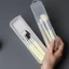MARGREDY 1 Chiếc Hộp Bảo Quản Bàn Chải Trang Điểm, Trong Suốt Có Nắp Hộp Nhựa Tổ Chức, Bền Đa Năng Di Động Bút Chì Lông Mày Bộ Đồ Ăn Đũa Dụng Cụ Làm Đẹp
