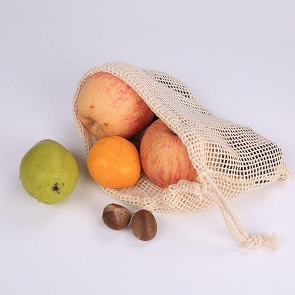 Túi mua sắm lưới UFASM, Túi lưới Cotton trọng lượng nhẹ dung tích lớn, Túi  đựng rau quả có thể tái sử dụng Túi dây rút thân thiện với môi trường |