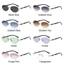 TOPTOOLCX Punk Shades, Kính râm khung hình bầu dục bảo vệ UV400 không khung, Kính mắt Y2K phong cách đường phố cổ điển dành cho nữ