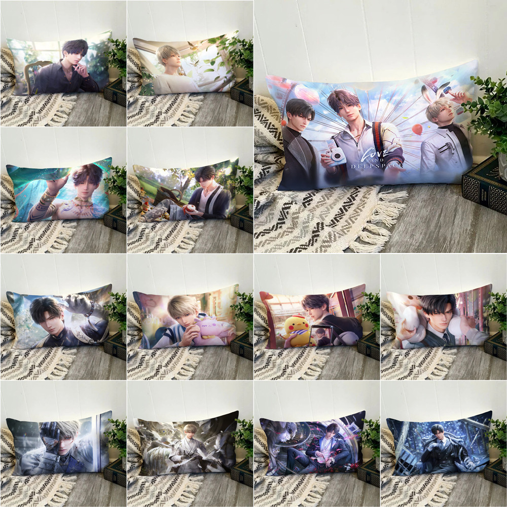 Vỏ gối hình chữ nhật Love and Deepspace Rafayel, Xavier và Zayne Vỏ đệm Polyester in một mặt Trang trí nội thất Món quà tốt nhất (Không có lõi)