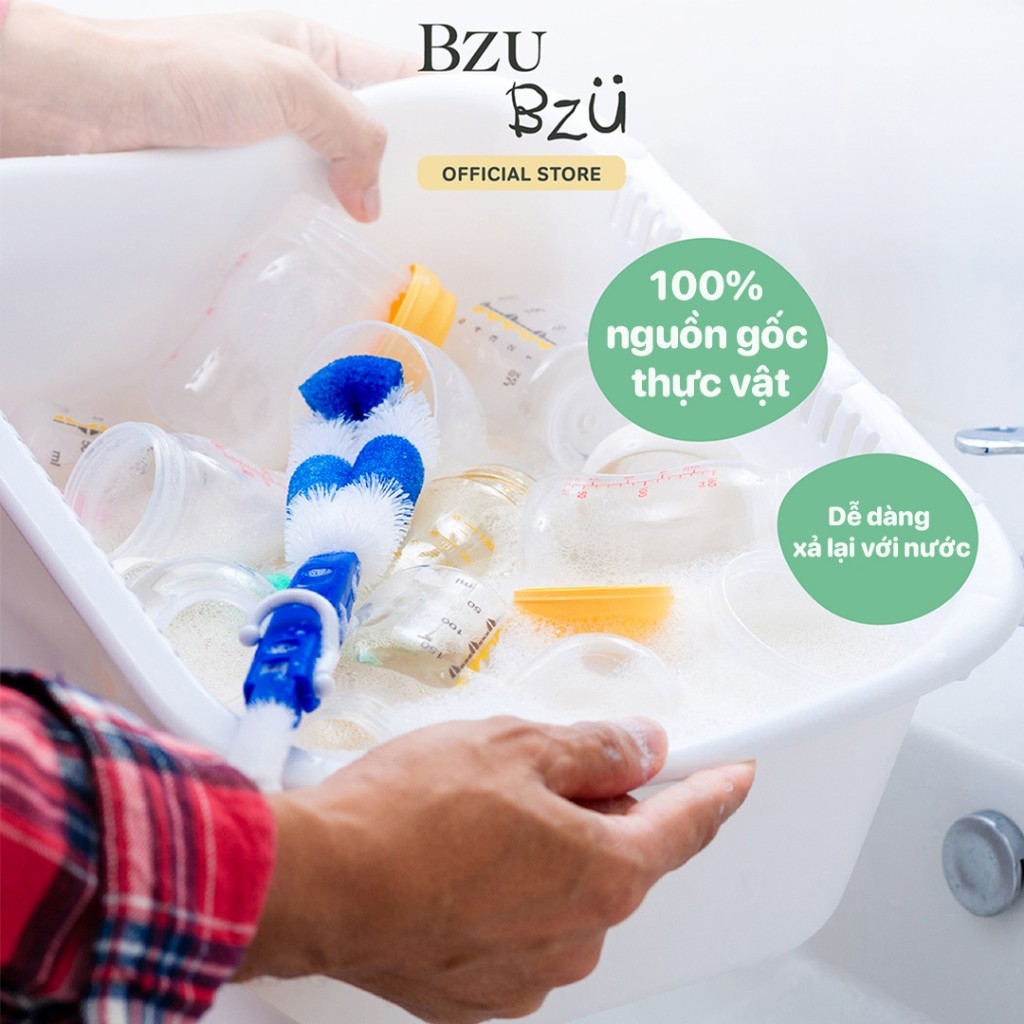 Nước Rửa Bình Sữa Và Đồ Dùng Em Bé BZU BZU Không Mùi Chai 500ml, Túi 400ml - Mẹ Ơi