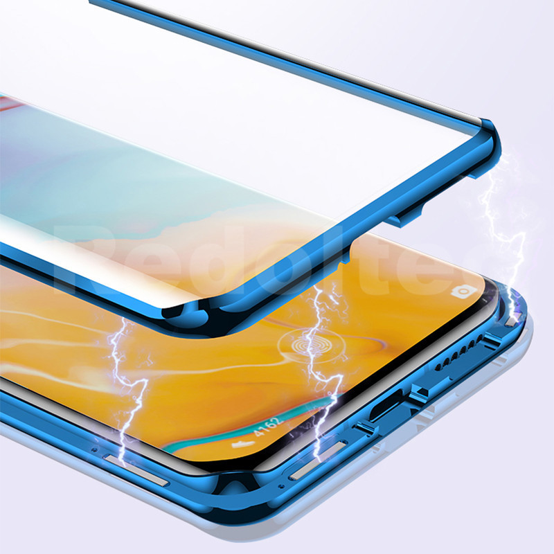 Vỏ Realme 13 + 13 Plus 5G Bảo vệ toàn bộ ống kính Vỏ kim loại từ tính Realme13 + Realme 13 + 13Plus Kính mặt trước hai mặt Mặt sau Vỏ điện thoại toàn thân có khóa