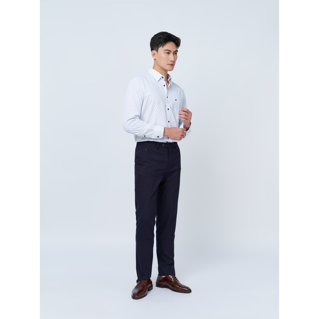 Sơ mi dài tay vạt tròn VIETTIEN vải sợi tre phom REGULAR VT00000336