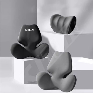 Cập nhật KIA KN mới [Hỗ trợ tựa đầu & thắt lưng] Bộ nhớ Cotton Gối cổ tự động Hỗ trợ thắt lưng Có thể tháo rời Có thể giặt được cho KIA Seltos Sonet Picanto RIO Carnival sorento Sportage GT Line