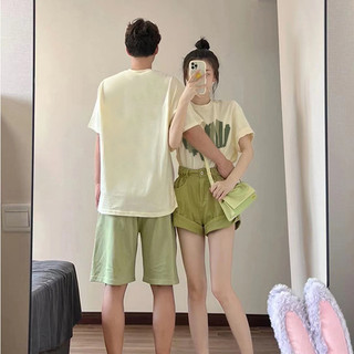 HIIXIIVI Mới Phong Cách Hàn Quốc Thời Trang Nữ Quần Áo Rời Cặp Đôi Áo Thun Cotton Tay Ngắn Oversize Tee Nhân Quả Người Phụ Nữ Cổ Tròn Áo