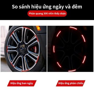 Bộ 20 Miếng Dán Phản Quang Màu Cầu Vồng Chống Thấm Nước Trang Trí Vành Bánh Xe - SUNND