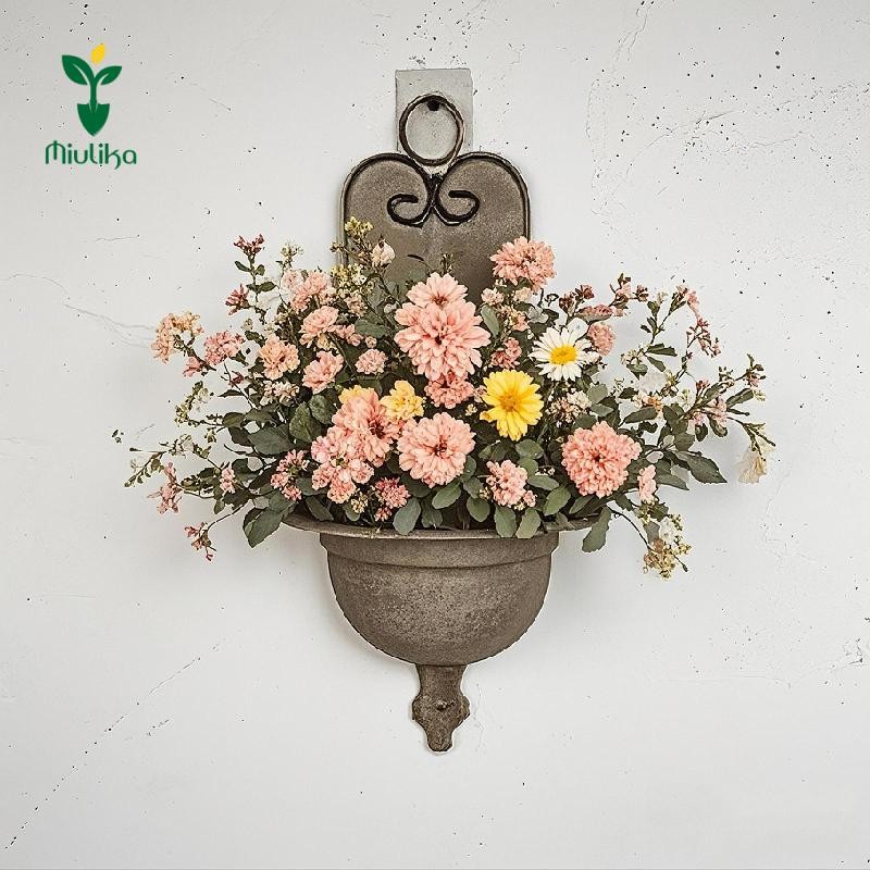 Miulika Treo Tường Chậu Cây Kim Loại Trang Trí Chậu Cho Trong Nhà Và Ngoài Trời Cho Sân hiên Phòng Ban Công