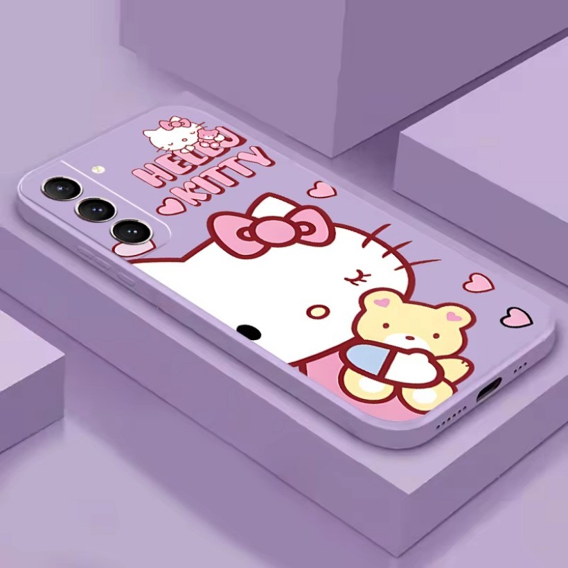 Ốp điện thoại hình búp bê hình gấu Cat cho Samsung S21 S10 S9 Plus Ultra Note 9 10 20 Vỏ silicon siêu mềm