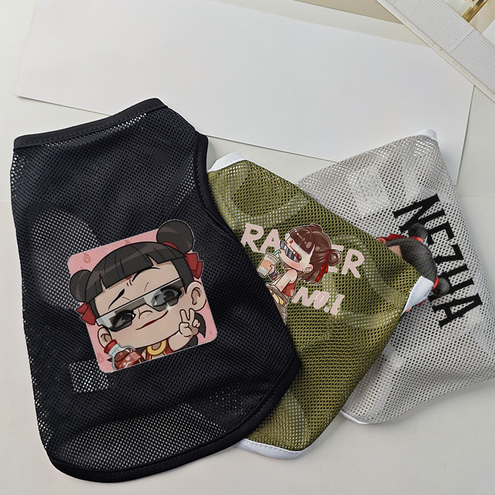 ✨ Hàng Mới Về ✨ S-2xl Mùa Hè Thiết Yếu Nhẹ Thoáng Khí Nezha In Hình Chó Top Lưới Quần Áo Cho Mèo Và Chó