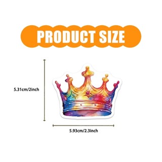 DE 50 tờ Cartoo Crown Sticker Nhãn dán trang trí Decal đáng yêu Nhãn dán máy tính xách tay