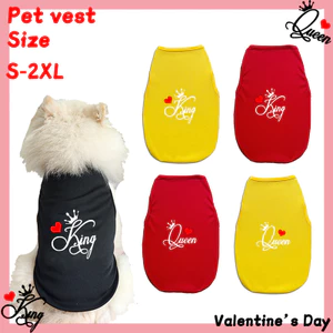 ✨ Hàng MỚI ✨ S-2xl King and Queen Thời Trang In Hình Áo Vest Cho Chó Cặp Đôi Ngày Lễ Tình Nhân Quần Áo Cho Chó Nhỏ